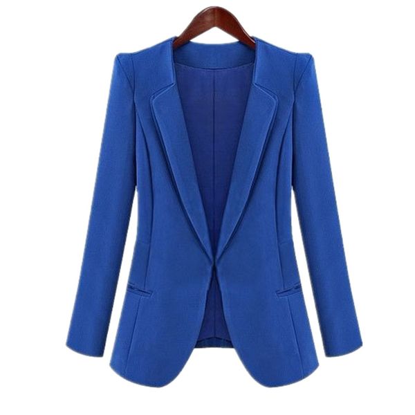 

women blazer 2021 spring and autumn new femme long sleeve casual coat slim plus size 4xl black blue outwear jacket, White;black