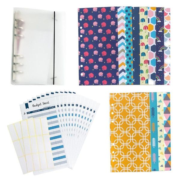 

gift wrap budget envelope set, creative 6-hole loose-leaf magnetic opening cash with sheet and labels