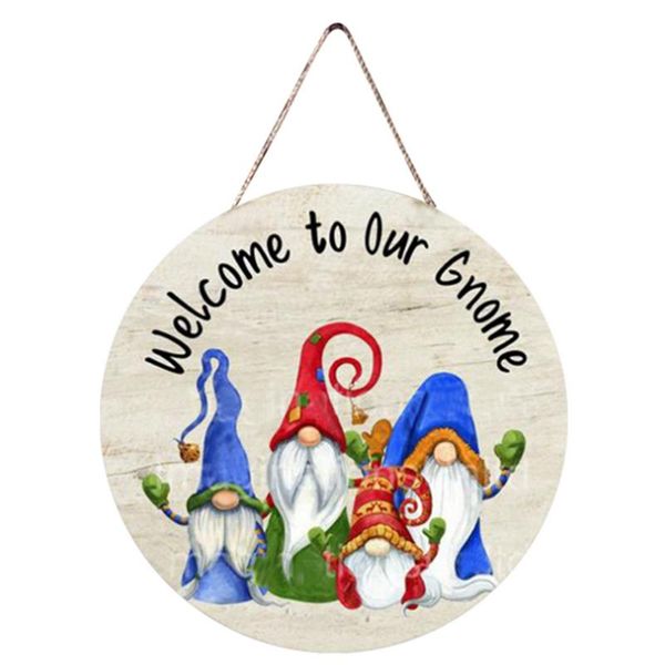 

decorative objects & figurines faceless doll wooden long hat rudolph three house decoration christmas day door hanging