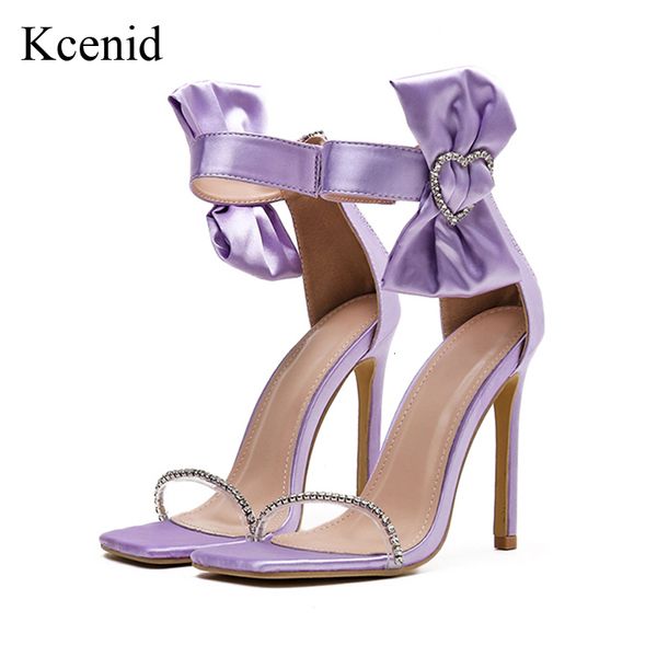 

slippers summer women elegant crystal sandals wedding party shoes fashion bowtie ankle strap female high heels zip 9sjs, Black