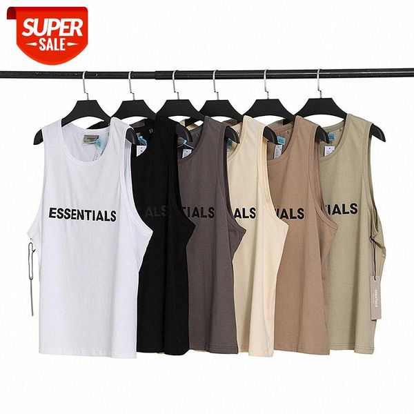 

quality eentials silicone letter logo loose casual vest #in7c, White;black