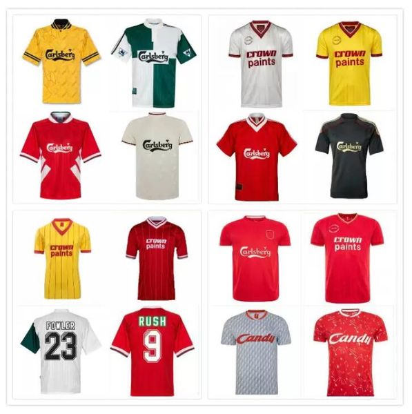 

retro version 1989 1990 1991 rush torres kuyt fowler barnes soccer jerseys 1982 85/86 camisetas classic shirt football vintage maillot, Black;yellow