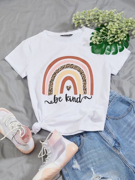 

slogan graphic short sleeve tee b1gg#, White