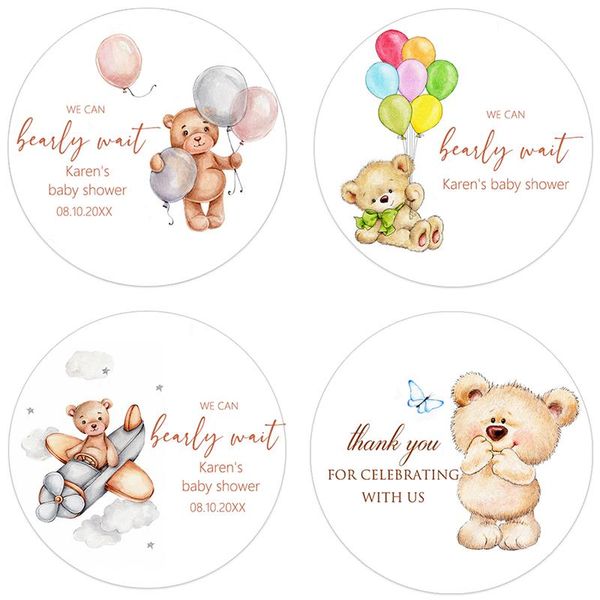 

other event & party supplies custom cute bear sticker baby shower girl boy birthday baptism label stickers personalized themed gender neutra