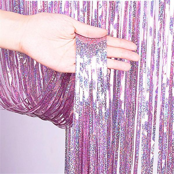 

party decoration metallic foil balloons backdrop curtain wedding wall po booth tinsel glitter