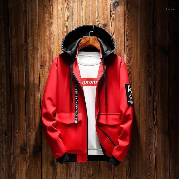 

men's jackets 2021 fashion jacket men spring autumn mens hooded casual man outwear section asian size, Black;brown