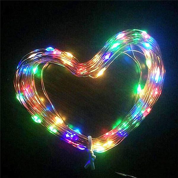 

strings 10pcs/lot led string light waterproof copper wire fairy battery powered wedding xmas christmas holiday party decor lamp