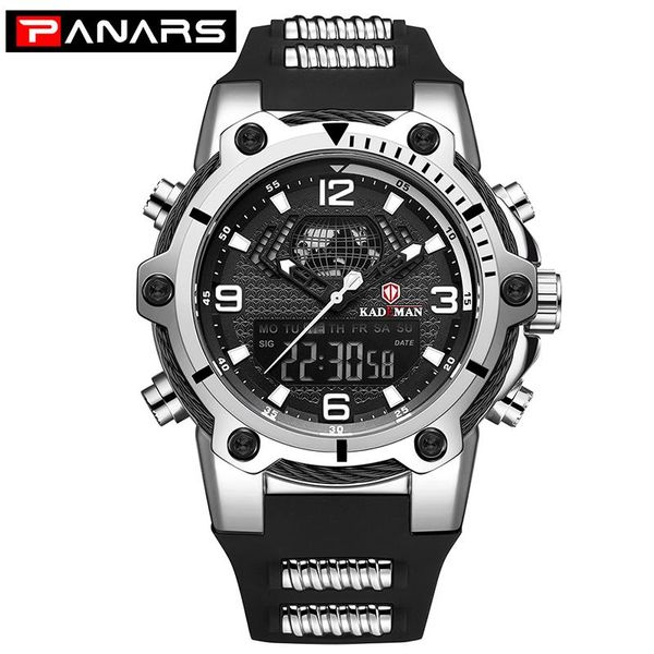 

wristwatches watches mens 2021 luxury electronic watch male quartz clock waterproof rubber strap men's sports relojes para hombre, Slivery;brown