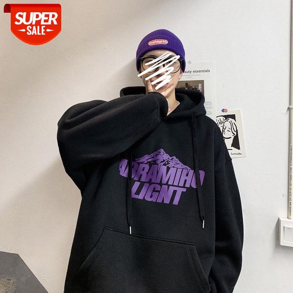 

spring models fashion brand couple sweater to wear with girlfriend korean loose bf wind hooded men #uf0l, Black