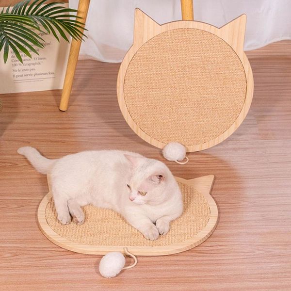 

cat toys scratch sisal mat bite lovely cat's claw shape comfortable grinding soft fur balls with suction cup on back