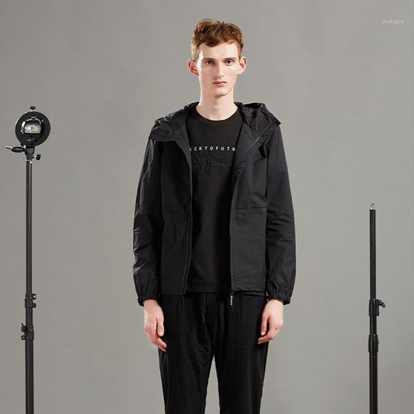 

men's jackets fashion leisure youth hooded design black jacket, Black;brown