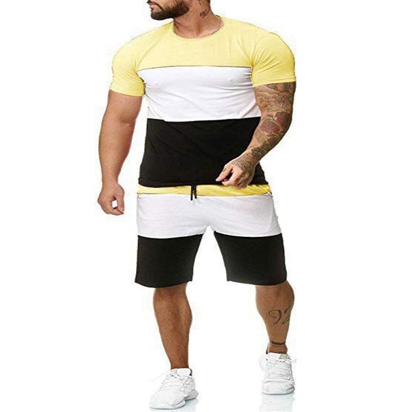 

men's tracksuits 2021 summer suits fitness suit shorts quick-drying + 2 sports short-sleeved, Gray
