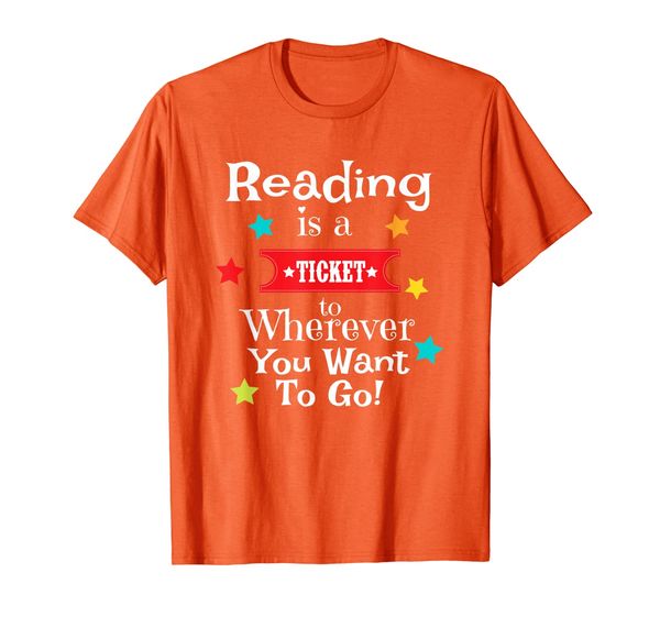 

reading is a ticket to wherever fun book read library gift, White;black