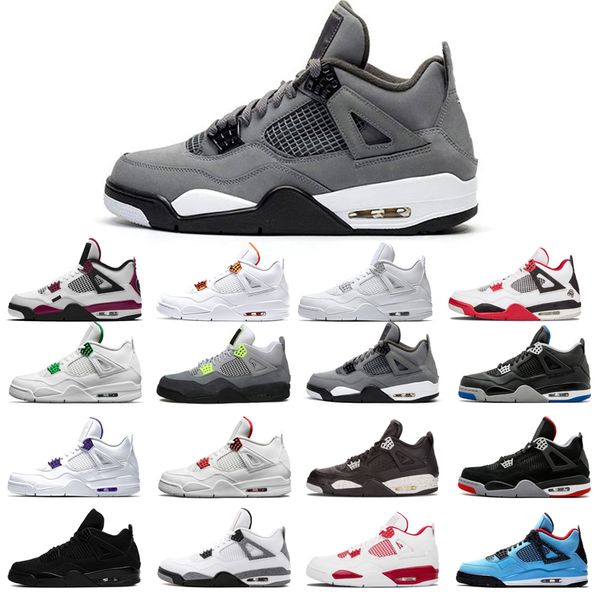 

new basketball shoes 4s man woman black cat court purple university neon bred alternate motorsport orange metallic white cement pure money s