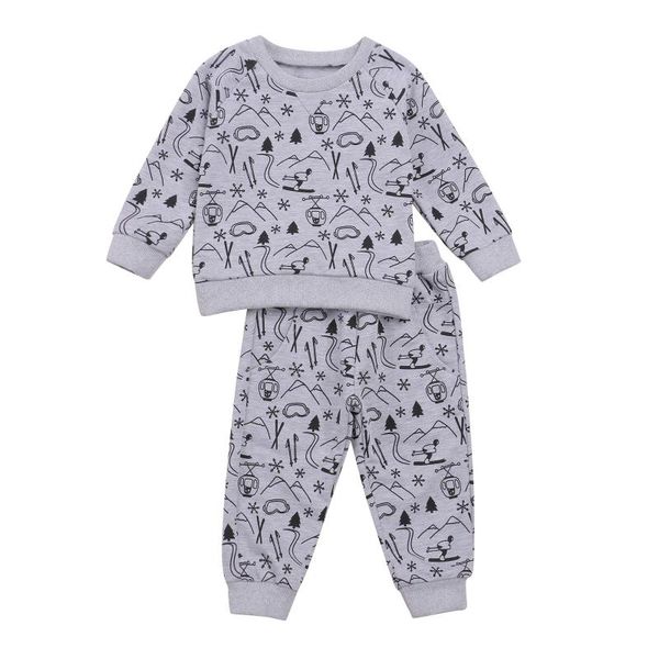 

clothing sets 2pcs toddler girls boys clothes suit set cute cartoon printed long sleeve sweatshirt pants autumn, White