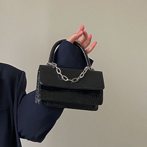 

crocodile chain messenger bag 2021 spring new style personality extremely simple portable one shoulder flap small square