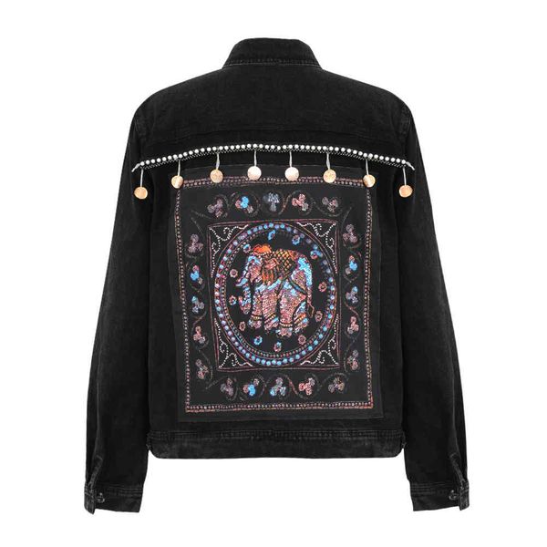 

women's jackets jacket vintage short jeans, bohemian female long winter sleeve a4qs, Black;brown