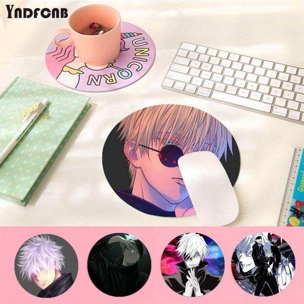 

mouse pads & wrist rests yndfcnb non slip pc jujutsu kaisen gojo satoru computer gaming round mousemats mousepad rug for lapnotebook