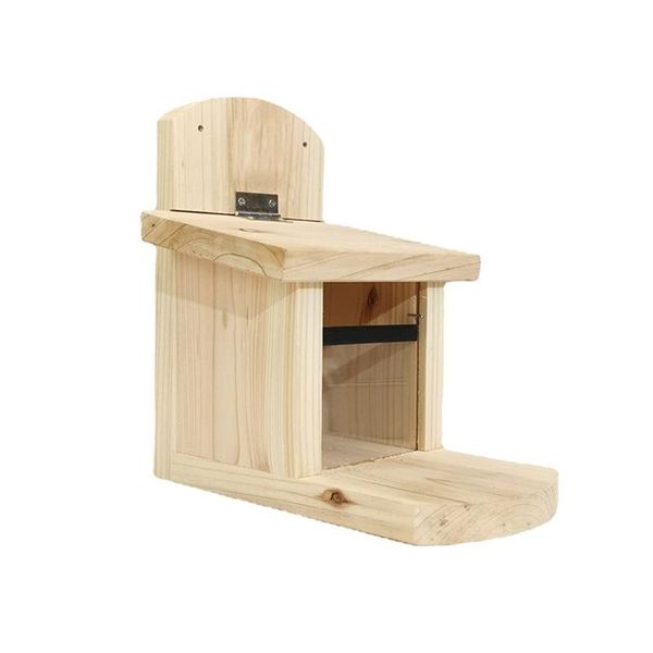 

small animal supplies squirrel feeder for outdoors cedar wood house with lid squirrels durable feeding station garden and backyard
