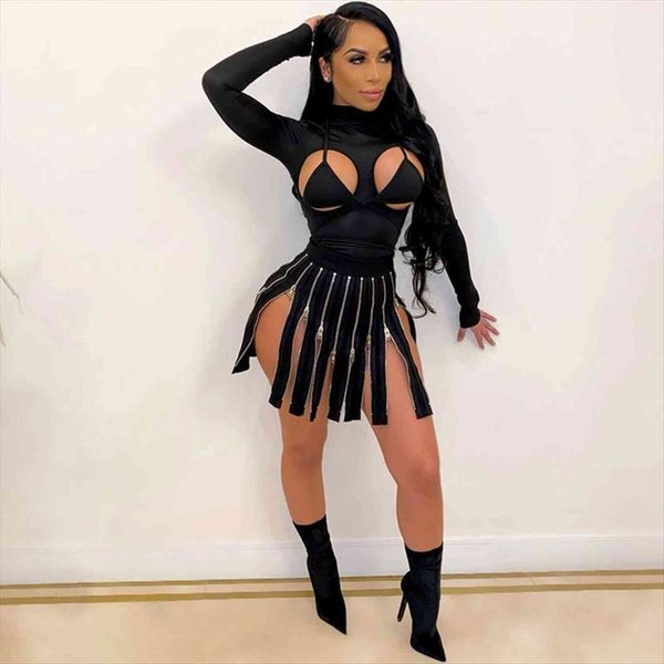 

black fitness long sleeve bodysuit womens romper hollow out bandage mock neck one piece overalls skinny high street jumpsuits, Black;white