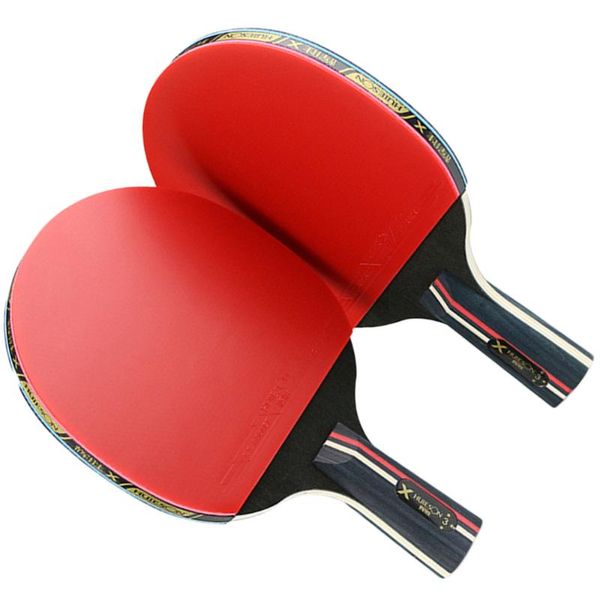 

table tennis raquets 1 set/2pcs professional three star rackets easy to use pong for beginners training sport (1pc straight hand