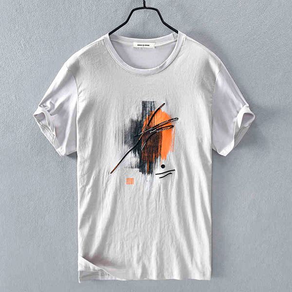 

men's t-shirts embroidered cotton and flax shirt summer fashion t-shirt for men short-sleeved casual o-neck t shirts male camiseta cami, White;black