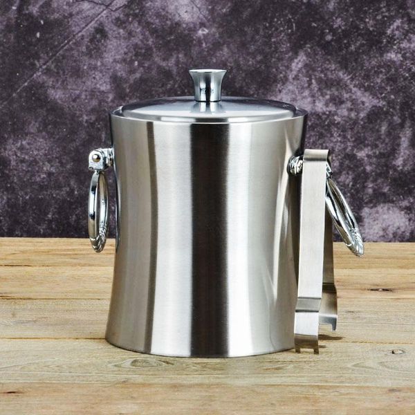 

ice buckets and coolers holders thick double wall stainless steel bucket with red wine bar insulation cold champagne barrels barware