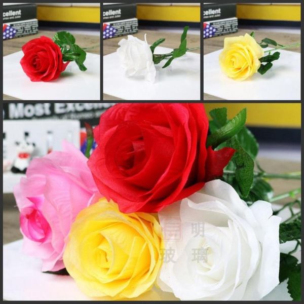 

elegant white artificial silk rose flower bridal bouquet for wedding table centerpieces decorations supplies decorative flowers & wreaths