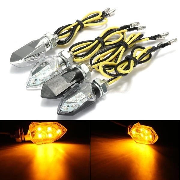 

pair 12v motorcycle bike 5 led turn signal indicator turning light bulb - black