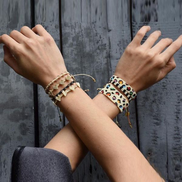 

charm bracelets go2boho miyuki for women leopard bracelet heart jewelry 2021 fashion wrap pulseras gift hand made jewellery wholesale, Golden;silver