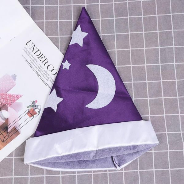 

party hats witch hat wizard tapered tip masquerade cosplay costume accessory for adults (purple moon and