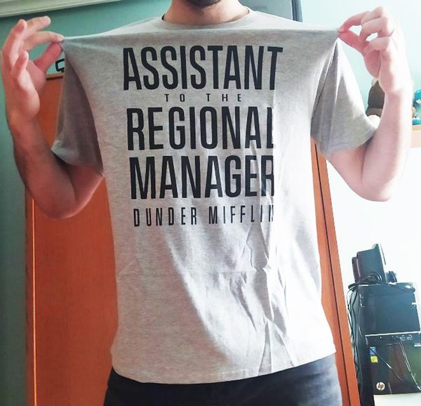 

women's t-shirt michael scoassistant to the regional manager dunder mifflin office tv shows characters cartoon funny, White