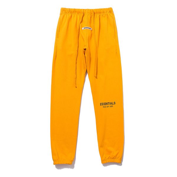 

fashionable pants feel of god high street essentials embroidered fog drawstring reflective sports casual for men and women, Black;white
