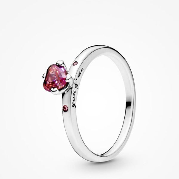 

925 sterling silver red heart rings set original box for pandora magnolia bloom cz ring women's wedding gift jewelry
