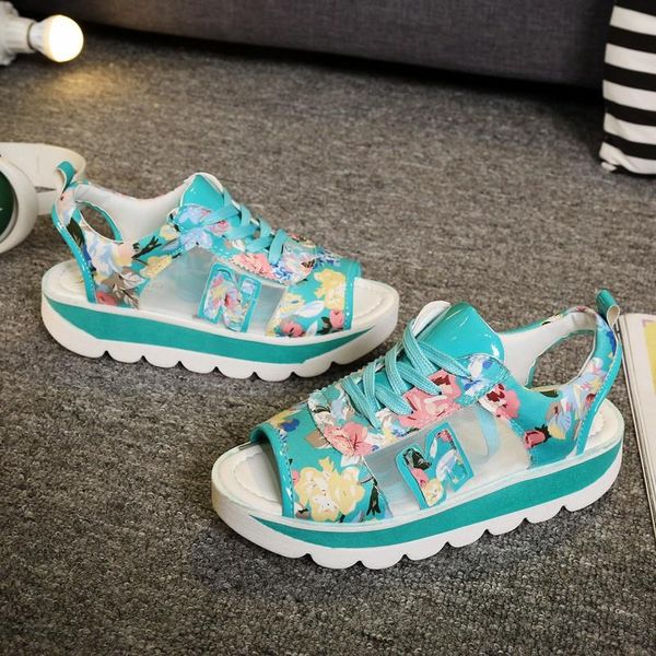 

sandals women platform 2021 summer open toe wedge thick bottom casual shoes woman lace up breathable mesh big size 35-39, Black