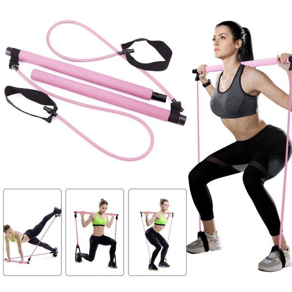 

yoga resistance bands pilates stick bodybuilding crossfit gym rubber tube elastic fitness equipment training band