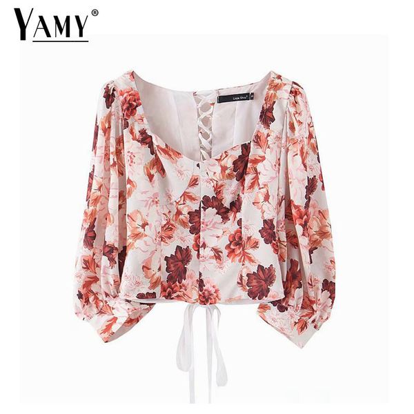 

vintage crop womens and blouses elegant ladies women puff sleeve pink floral blouse korean shirts retro women's &, White