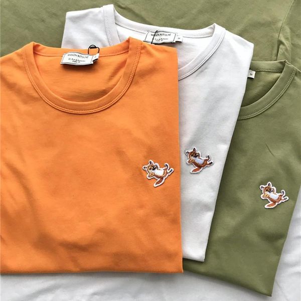 

men's t-shirts patch badge maison kitsune t-shirt men women 1:1 quality ader tees t shirt harajuku ebms, White;black