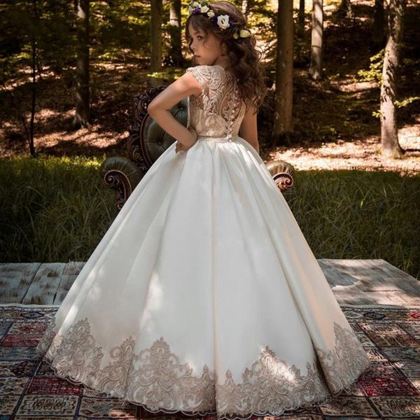 

girl's dresses elegant ball gown fower girl 2021 short sleeves a-line princess dress weddings first communion pageant gowns, Red;yellow