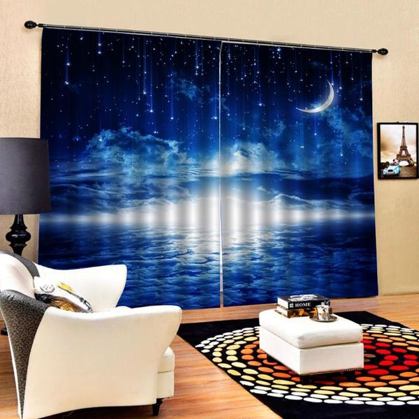

curtain & drapes luxury 3d window curtains living room blue sky stars for