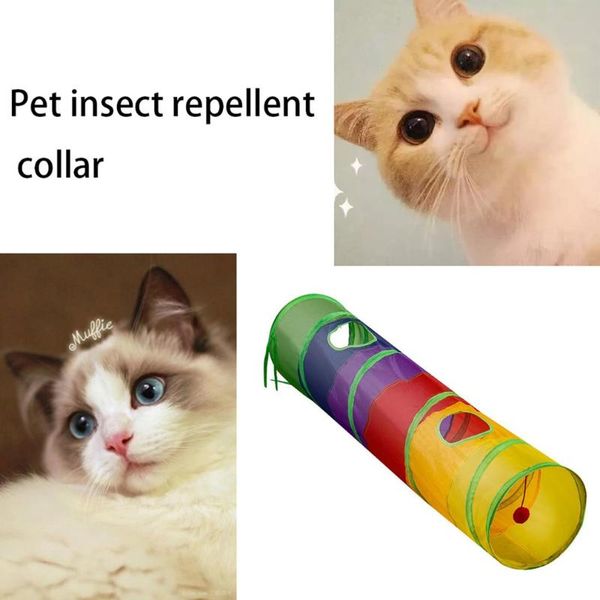 

foldable pet cat channel toy rolling puzzle rainbow 2 holes tunnel play ball kitten interactive playing for toys