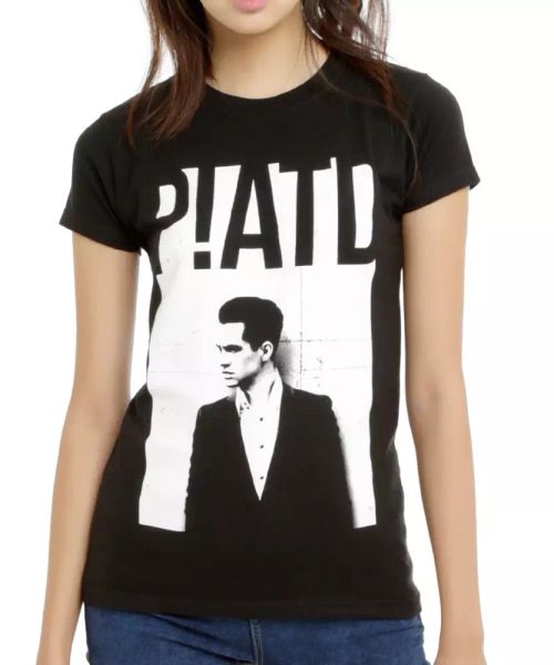 

panic at the disco patd brendon girls women's t-shirt new licensed & official, White;black