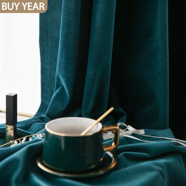 

curtain & drapes nordic curtains for living dining room bedroom velvet solid color chenille thickened finished product customization