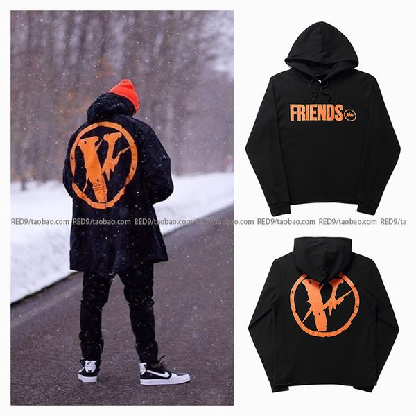 

long 2021 brand v hoodie street fashion br friends edison chen's same big sweater fujiwara hao lightning men's women's jacket, Black