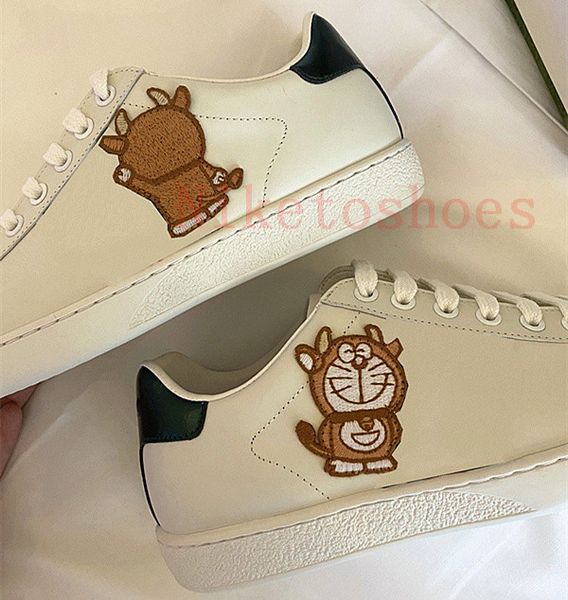 

ace sneaker cattle tiger apple stars women shoes embroidered tennis red blue stripe designer sneakers trainer classic leather running s, Black