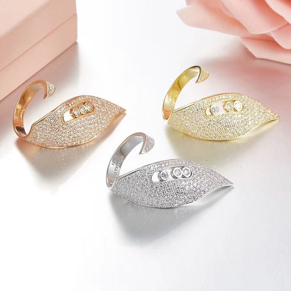 

ring jxj.s925 sterling silver meijia feather women's fashion light luxury niche exquisite high-grade