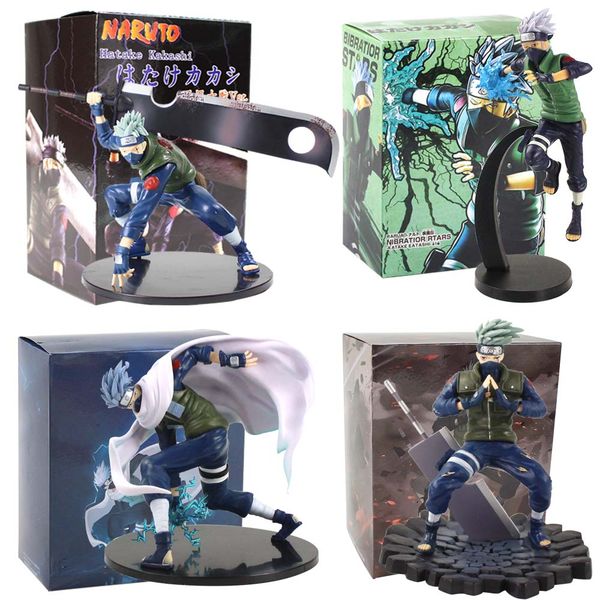 

naruto shippuden anime kakashi with sword weapoon fighting ver. pvc action figure toys figurine collection model toy brinquedos