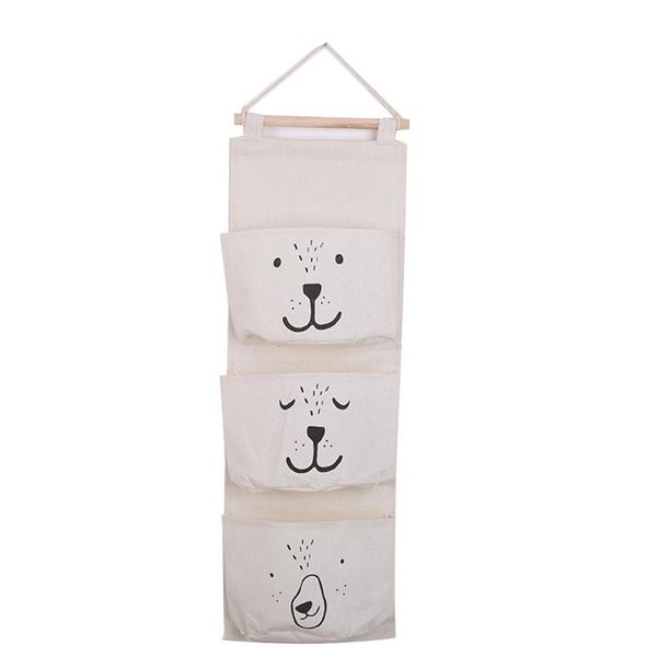 

storage boxes & bins 1pc wall hanging bag 3 pockets cosmetic sundries toy organizer bathroom pouch
