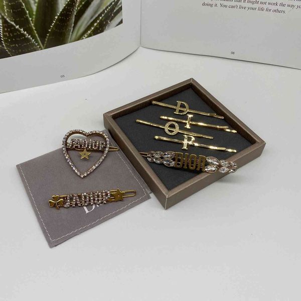 

special offer 2021 luxury designer jewelry / inlaid diamond hairpin japanese and korean fashion simple temperament ear of wheat heart-shaped, Silver