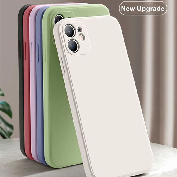 

square liquid silicone case for iphone 13 11 12 pro max mini full protector cases for iphone xs max xr x 7 8 plus cover